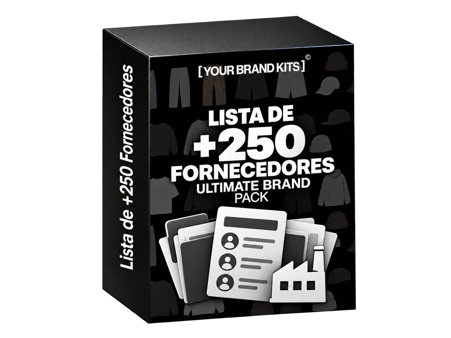 Caixa digital da lista de mais de 250 fornecedores Your Brand Kits